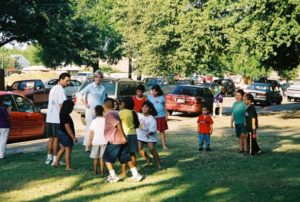 Playing outside with kids